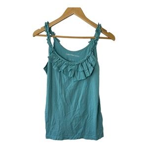 Calvin Klein Teal Ruffle Tank Top